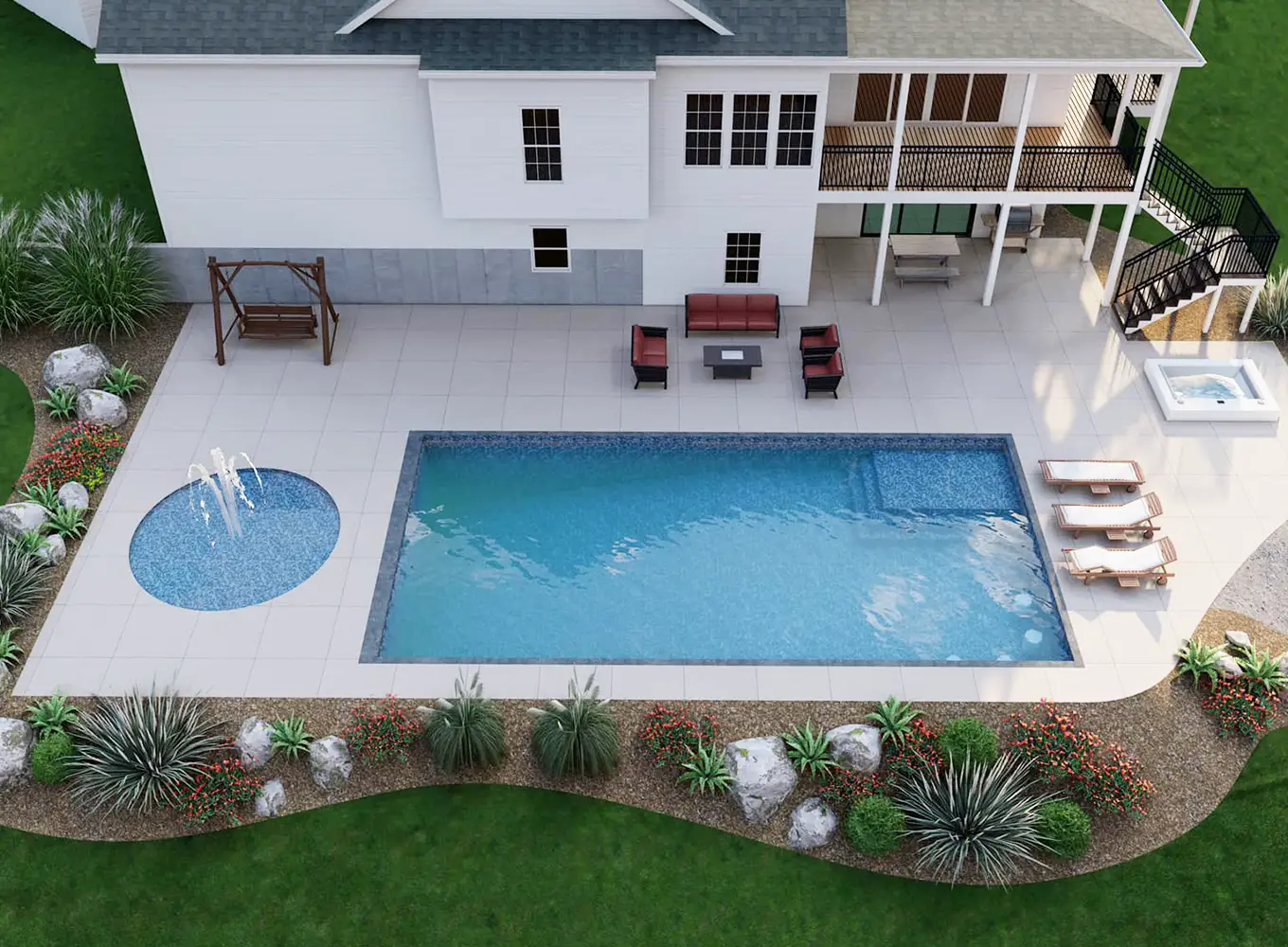 Consultation & 3D Design Process for Pool Installation & Custom Backyard Transformation in Collinsville IL