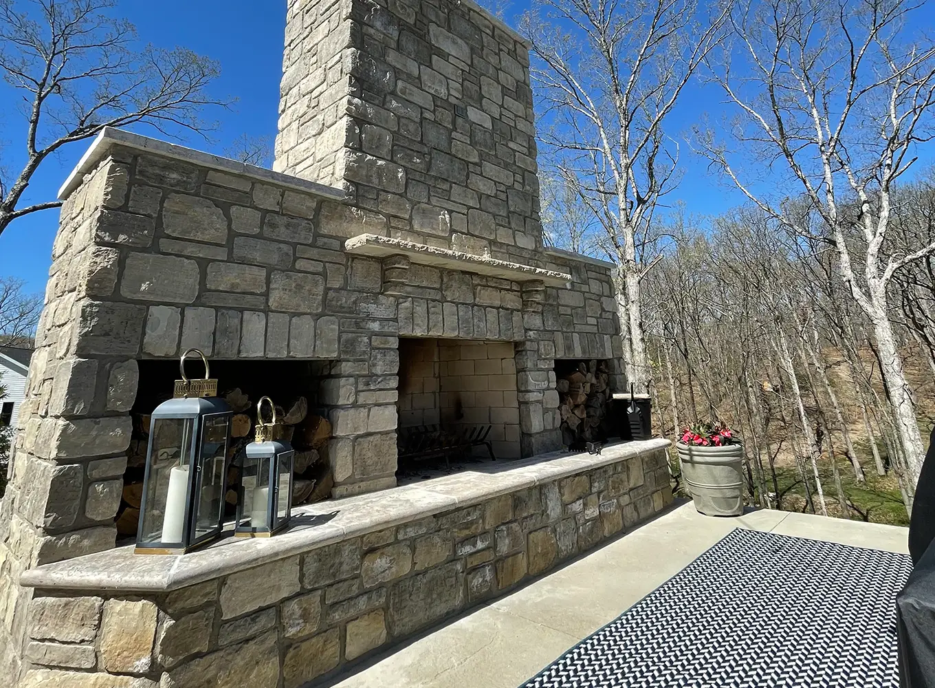 outdoor fireplace installation in collinsville il