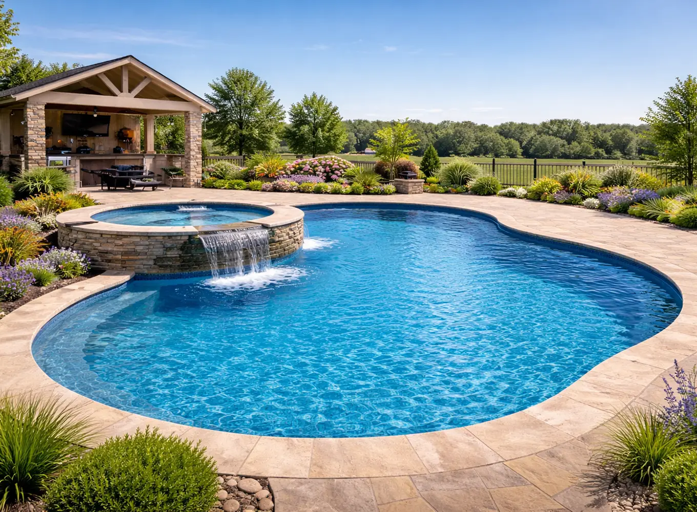 pool spill-over spa installation in collinsville il