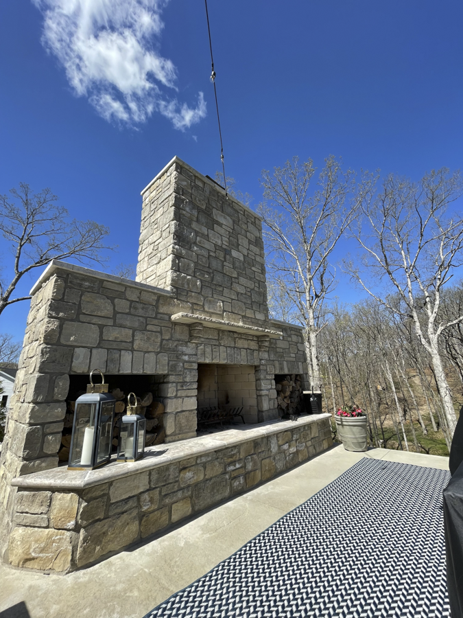 outdoor fireplace installation by Icon Outdoors - gallery image - collinsville il